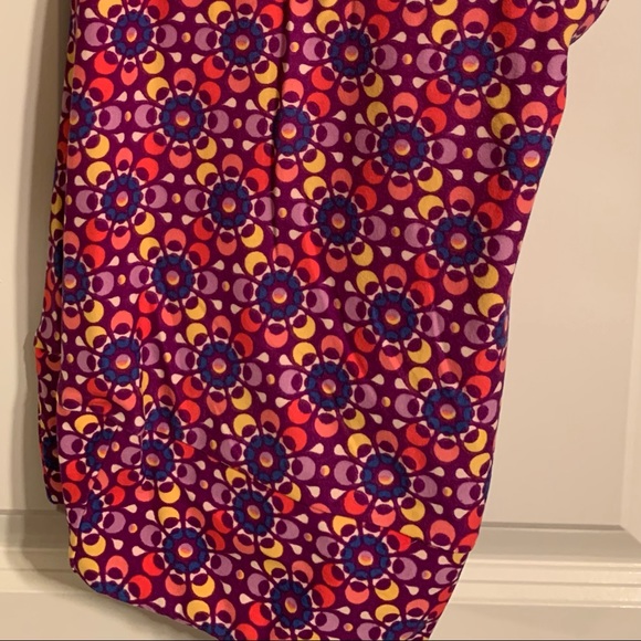 LuLaRoe TC burgundy, blue, yellow & purple leggings